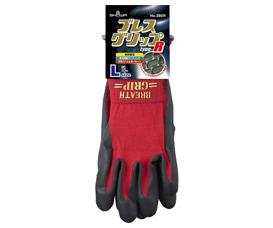 ショーワグローブ ブレスグリップ　Red　L　120双 1ケース(120双入) 380R-LR