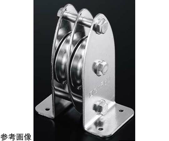 ふじわら 固定ブロック タテ型2車60mm 枠/車材:ステンレス 使用軸受ステンレス含油メタル 1個 K60-11