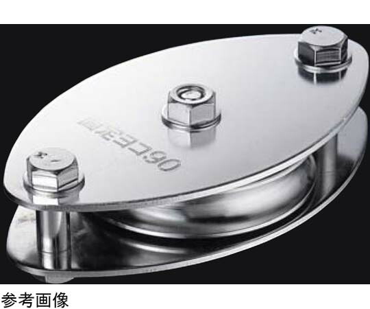 ふじわら 固定ブロック ヨコ型1車90mm（幅広タイプ） 枠/車材：ステンレス 使用軸受ベアリング（SS#6202ZZ） 1個 KW90-10