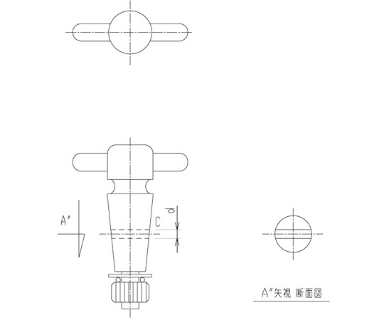 旭製作所 PTFE二方コック 閉止 PTFEコック　Φ6 1個 2104-24