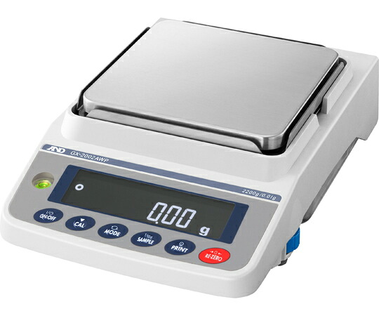 エー・アンド・デイ 校正用分銅内蔵型防塵・防水（IP65） 汎用天びん ひょう量2200g×最小表示0.01g 一般校正証明書付 GX2002AWP-00A00