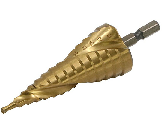セーブインダストリー チタンコーティング スパイラルステップドリル 14段（4～30mm） 1個 Ti-5