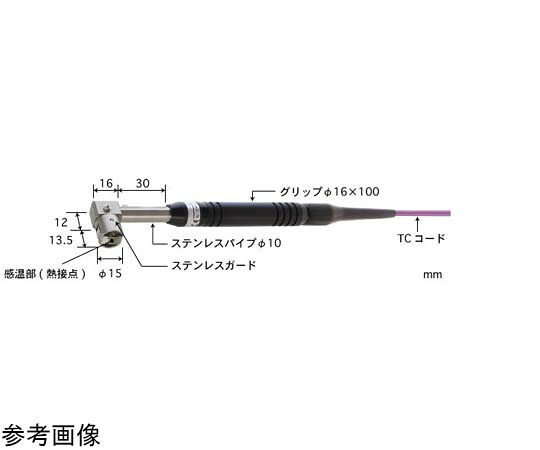 安立計器 静止表面用温度センサ A形シリーズ -50～500℃ タイプK エルボ、平行 30mm 1本 A-234K-00-1-TC1-ASP