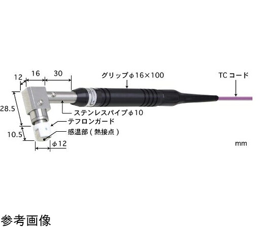 安立計器 静止表面用温度センサ 接触サポートタイプ AXシリーズ -50～300℃ タイプK エルボ、平行 1本 AX-314K-00-1-TC1-ASP