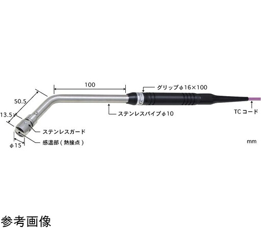 店内全品ポイント5倍★要エントリー★安立計器 静止表面用温度センサ 接触サポートタイプ AXシリーズ -50~500℃ タイプK 45°、平行 1本 AX-232K-01-1-TC1-ASP|Shop de clinic店