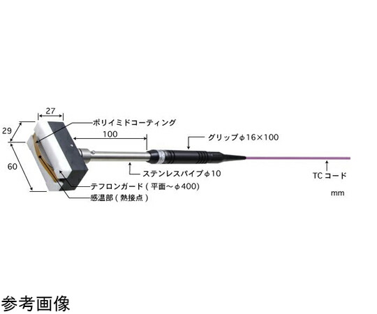 安立計器 移動/回転表面用温度センサ 接触サポートタイプ UXシリーズ -50～250℃ ガードタイプ（テフロン）25X32 Kタイプ ストレート、平行 1本 UX-211K-01-D0-1-TC1-ASP