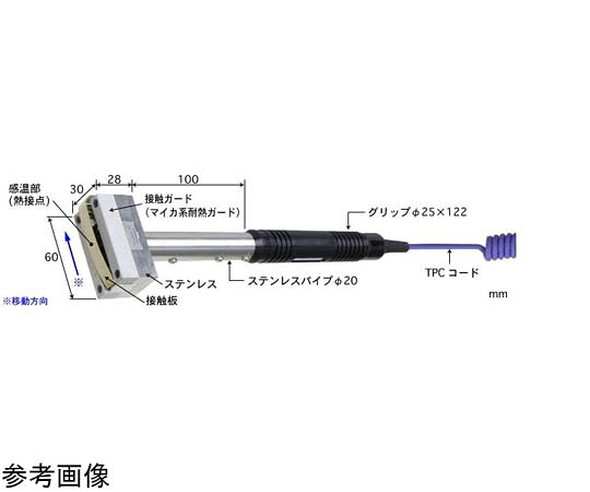 安立計器 高性能移動表面用温度センサ S形シリーズ -50～600℃ 滑りガードタイプ ストレート Kタイプ 1本 S-581K-01-1-TPC1-ASP