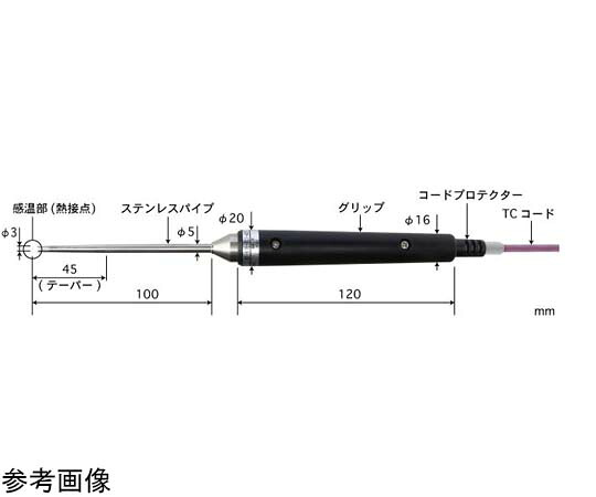 安立表示計器 突刺し形気温感知器 BTつづき物 -200～500℃ 返事をする迅速さ（秒）：3 K手合い 1本 BT-92K-TC1-ASP 研究・実験用品-設備-その他