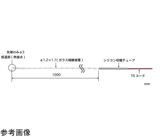 安立表示計器 空気の状態体温用検知器 ATつづき物 -50～300℃ 検知器つら構え：硝子衣料繊維覆いかぶせる線 K手合い 1本 AT-20K-100-0-TS1-ASP