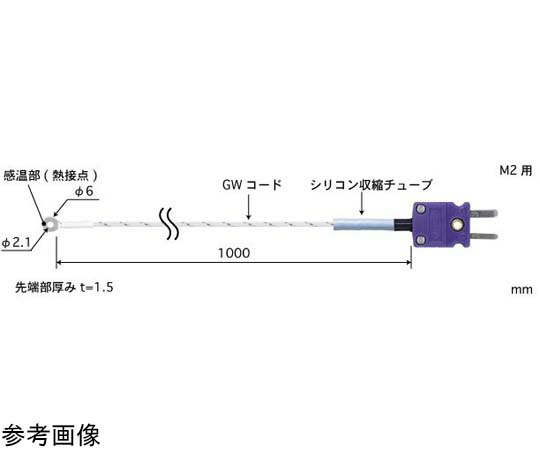 安立表示計器 螺旋釘打ち切り体温検知器 SCつづき物 -50～300℃ 螺旋釘径：M2 1.2X1.7粍 K手合い 1本 SC-22K-GW1-ANP