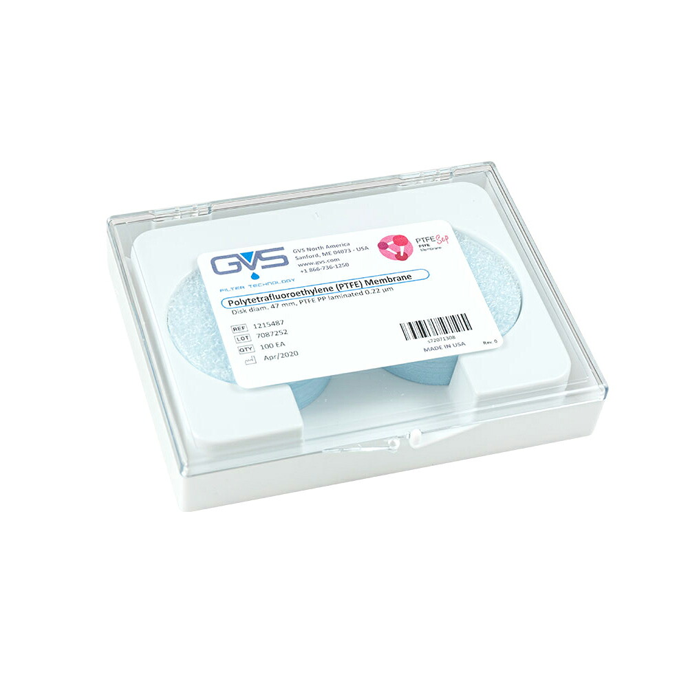 GVS メンブレンフィルター 直径Φ47mm PTFE 親水性 0.22μm 100枚入 1箱(100枚入) 1215602