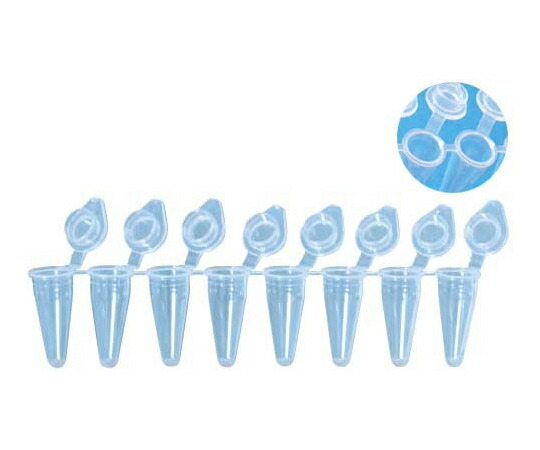 BMBio　ECO PCR 8連チューブ＆シングルフラットキャップ 0.1ml ナチュラル 1セット（960本×10個入） 1セット(960本×10個入) T-3197-1
