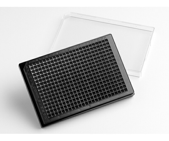 コーニング Elplasia プレート 384ウェル クリアボトムプレート黒 スクエアボトム 接着表面　1個×5パック入 1ケース(1個×5パック入) 4447