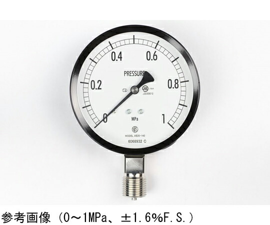 長野計器 普通形圧力計（Φ100） 立形A枠 2.5MPa 1個 AE20-143