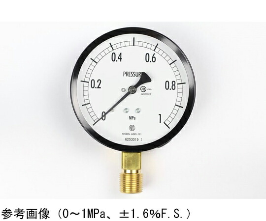 長野計器 普通形圧力計（Φ100） 立形A枠 0.2MPa 1個 AE20-191