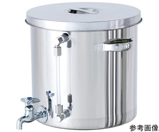 日東金属製作 水道の栓・液面計付ステンレス鋼汎用入れもの 65L 1個 ST-W-LV-43 設備-その他-研究・実験用品