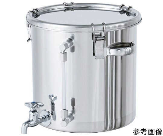日東金属製作 水道の栓・液面計付ステンレス鋼密閉入れもの 65L 1個 CTH-W-LV-43 研究・実験用品-花・ガーデン・DIY