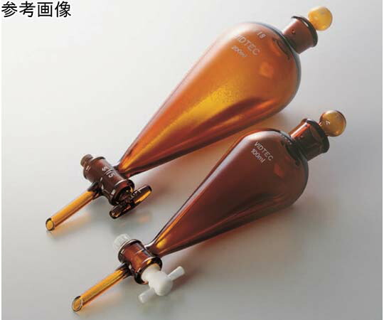 全ての存在ビード（VIDTEC） 円錐形分液ロート 肉厚印字機 茶 500mL PTFEまかない方 蓋澄み切った摺 1個 2124-05-2
