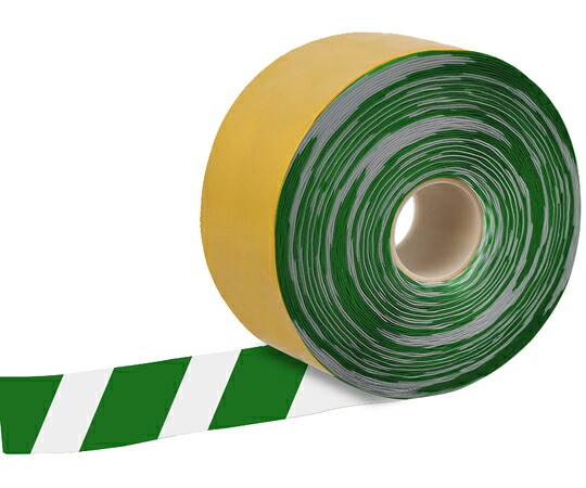 セーフラン安全用品 高耐久ラインテープ 幅100mm×30m 緑白 1巻 11759