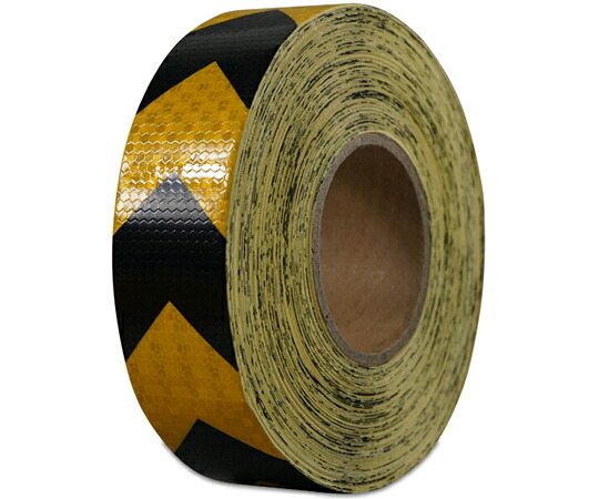 セーフラン安全用品 高輝度反射テープ 黄黒矢印 PVC 幅50mm&times;50m 1巻 14362｜Shop de clinic店
