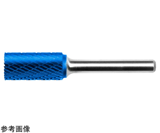 HARDY 超硬ロータリーバー ブルーコーティングB型 円筒（エンド刃付き） ダブルカット 3×57mm 1本 TCB 031306 C7 EC