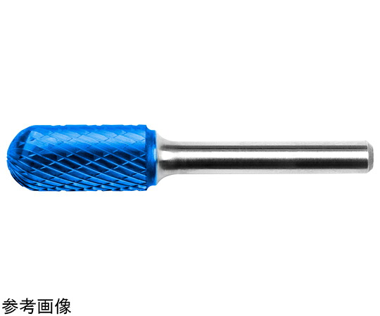 HARDY 超硬ロータリーバー 青色上塗りC型 円柱（先丸刃） ダブルとり捨てる 12×70粍 1本 TCC 122506 C7 EC