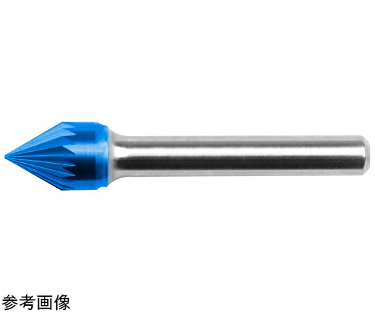 HARDY 超硬ロータリーバー ブルーコーティングJ型 60°コーン シングルカット 10×55mm 1本 TCJ 100806 C3 EC