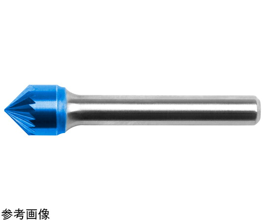 HARDY 超硬ロータリーバー ブルーコーティングK型 90°コーン シングルカット 10×52mm 1本 TCK 100506 C3 EC