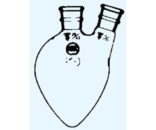 日本理化学器械 二頭ナシフラスコ 頭部15 側部15 25mL 1個 4028-1525