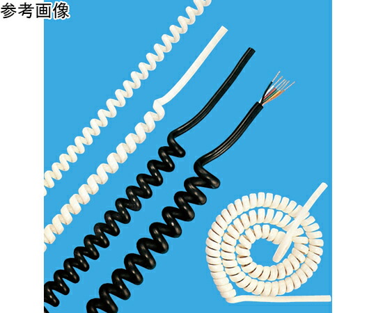 長岡風変わり電話線 長い巻き毛吊りひも 2芯 0.75SQ 黒 長さ3M 1本 EC-VCTF 2x0.75 B 3M