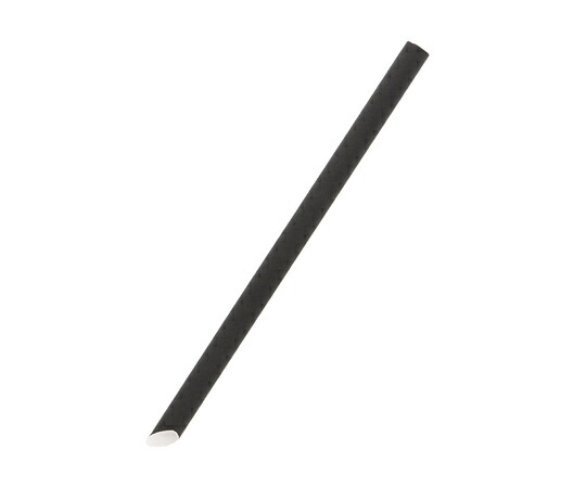 ケーピープラテック 紙ストロー 斜口 12mm 裸 黒 300本入 1パック(300本入) 004712617