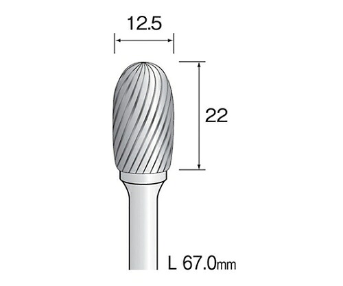 ミニター 超硬カッター（スパイラル）　刃先：Φ12.5×22 軸径：6 1個 BC4374