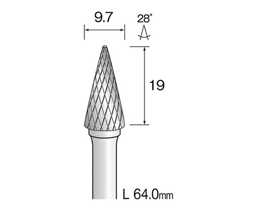 管する 超硬截断機（差し交わす） 刃先：Φ9.7×19 軸径：6 1個 BC4194