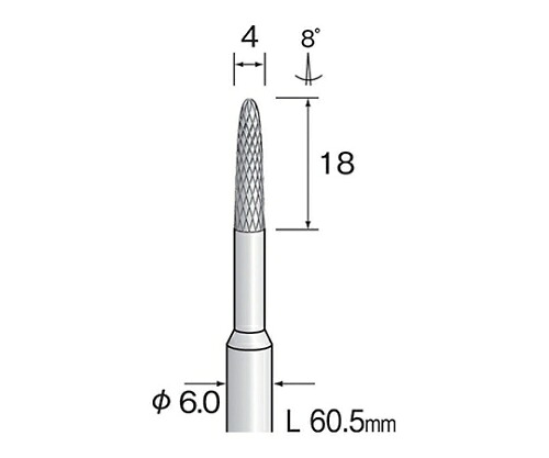 ミニター 超硬カッター（クロス）　刃先：Φ4×18 軸径：6 1個 BC4271 6,149円