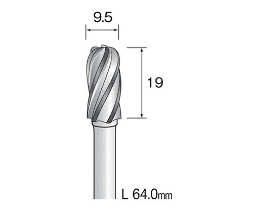 管する 超硬截断機（軽銀） 刃先：Φ9.5×19 軸径：6 1個 BC5113