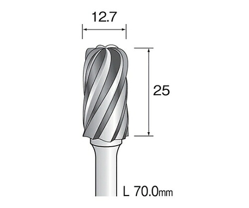 管する 超硬截断機（軽銀） 刃先：Φ12.7×25 軸径：6 1個 BC5114