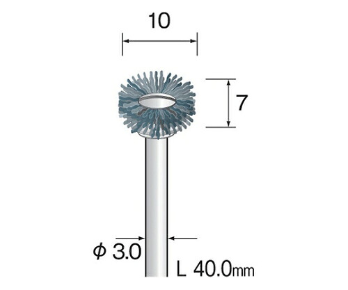 管する Ｃ砥粒入ナイロン毛はらい （３個） 1容器に並べる(3個入) FC2401