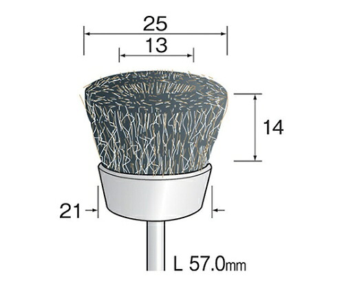 ミニター スチールブラシ　カップ型　（３個）　Φ25×14ｍｍ 1パック(3個入) FC4314