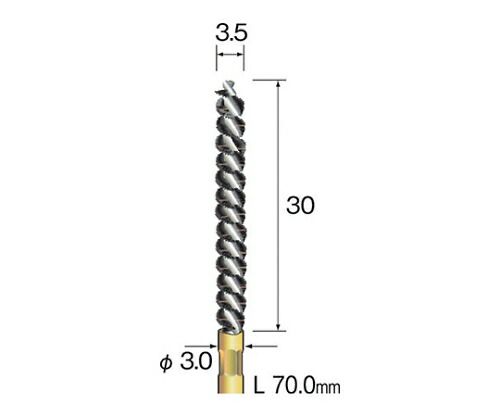 ミニター ホールブラシ　スパイラルタイプ　Φ3.5×30ｍｍ 1個 FD2006