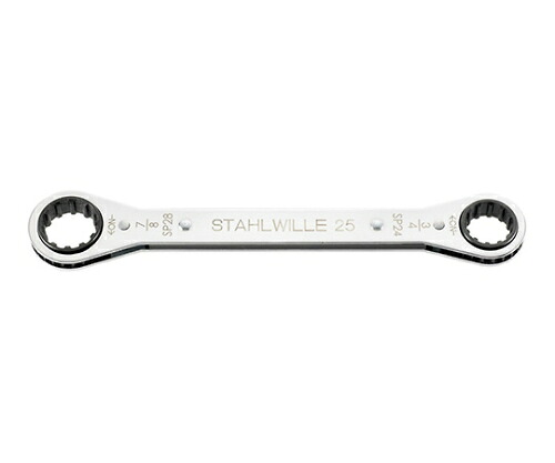 Stahlwille 板ラチェットメガネ スプライン（４１５７２４２８） 1本 25ASP-24X28