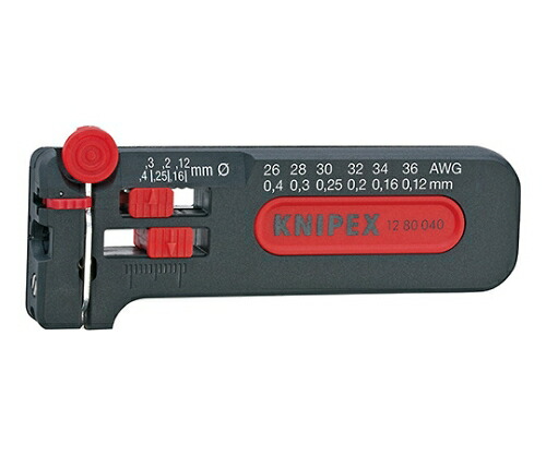 KNIPEX ミニストリッパ（包み入） 1本 1280-040 研究・実験用品-設備