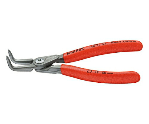KNIPEX 穴用精密スナップリングプライヤー 曲（パッケージ入） 1本 4821-J41