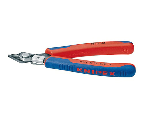 KNIPEX エレクトロニクススーパーニッパー　クランプ付（パッケージ入） 1本 7871-125