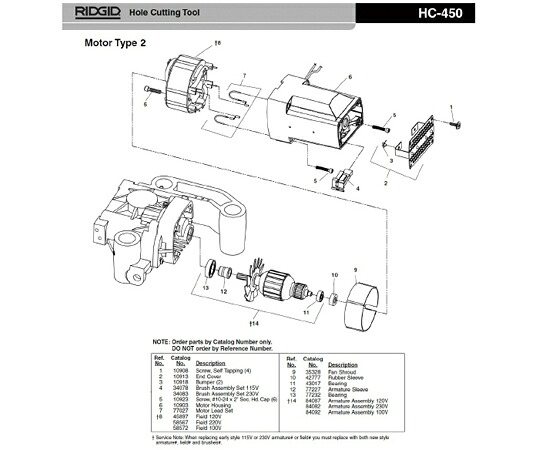 RIDGID 原動機ハウジング Ｆ／ＨＣ－４５０ 1個 10903