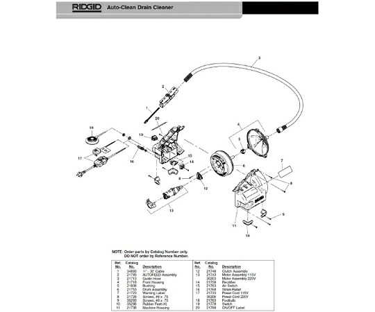 RIDGID モーターアッセンブリー　Ｆ／オートスピン 1個 21743 14,651円