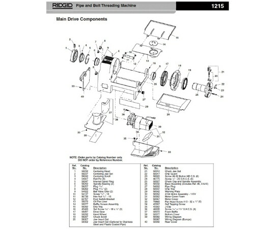 RIDGID スピンドルベアリング　Ｆ／１２１５ 1個 58252 11,218円