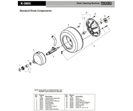 RIDGID インナードラム　Ｆ／Ｋ－３８００ 1個 56122