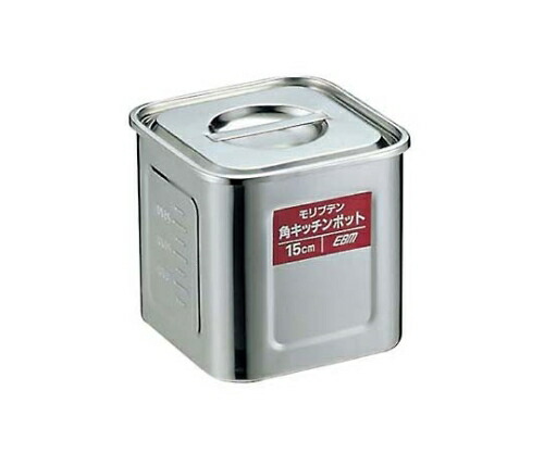 江部松商事 EBM モリブデン 角型キッチンポット 目盛付 15cm 1個 3021000