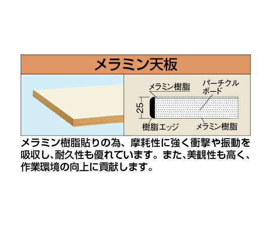サカエ 中量用天板 25t メラミン天板 1枚 KT-1575MTCI
