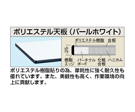 サカエ 軽さ用天板 25t ポリエステル天板 1枚 KK-9075PCCGL